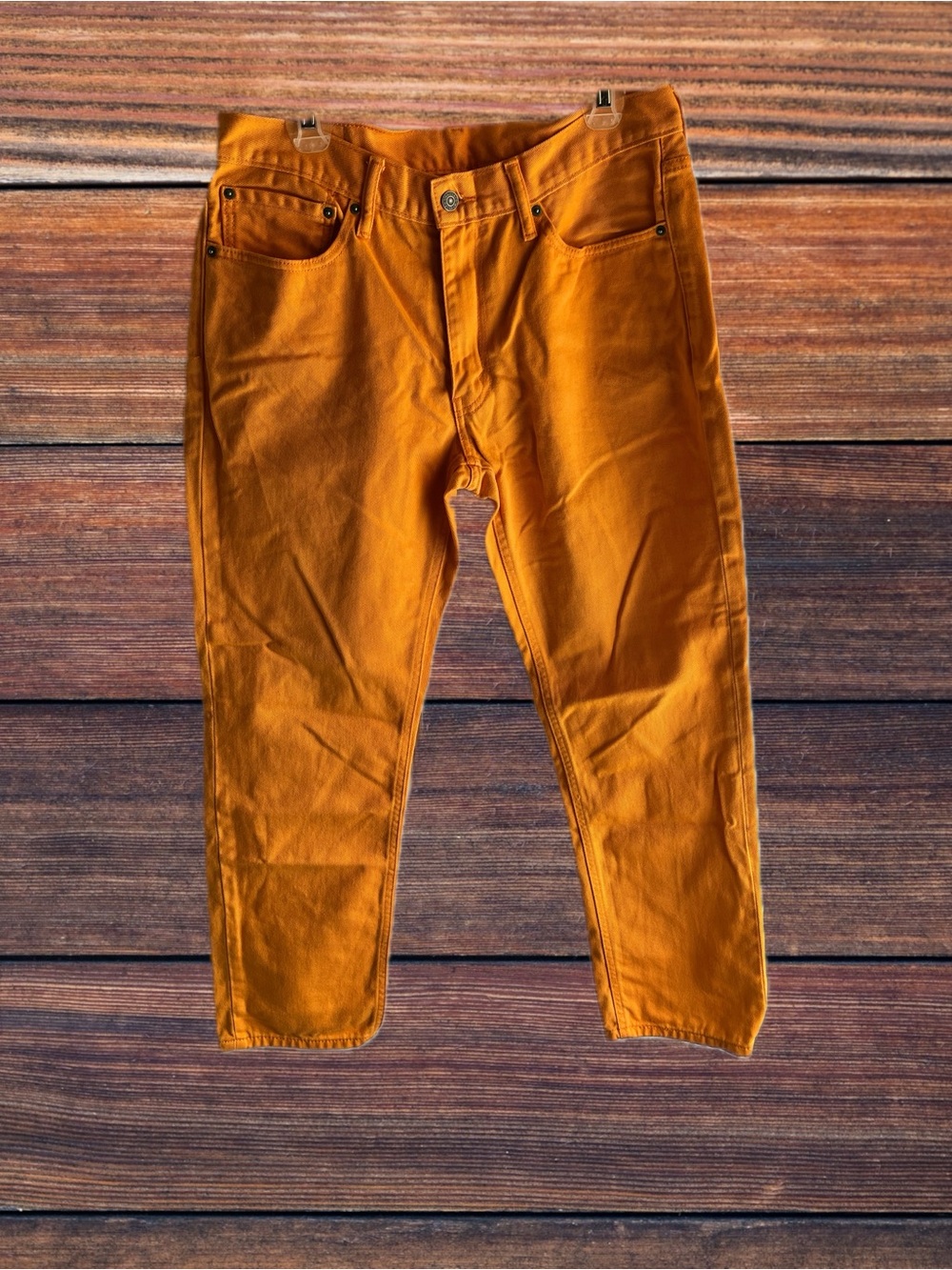Levi's Men's Mustard-Yellow Straight leg Jeans